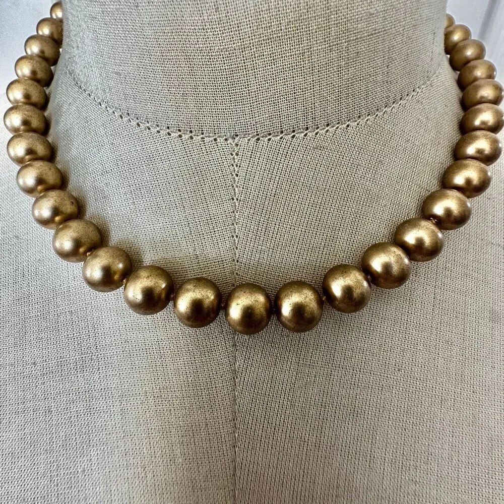Kissaka Gold Beaded  Collar necklace